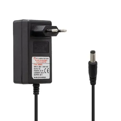 Powermaster PM-32862 12 Volt - 2.5 Amper 5.5*3.0 Mm İğneli Uç Plastik Kasa Adaptör (Dsmart-Digiturk) resmi