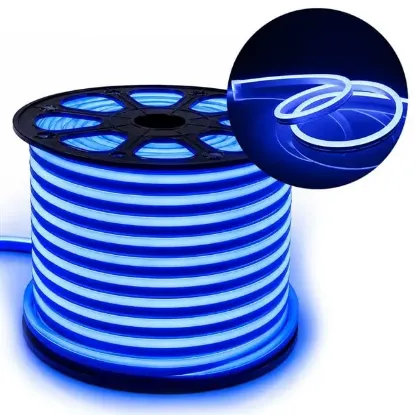 PowerMaster PM-5286 Silikon Kaplama 12 Volt 100 Metre Mavi Neon Led Şerit Aydınlatma resmi
