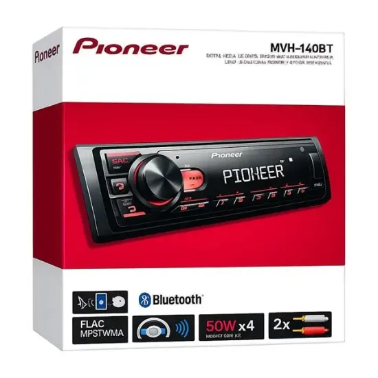 Pioneer MVH-140BT Usb Fm Aux Mp3 Bluetooth'lu Mekaniksiz Oto Teyp 4x50 Watt resmi