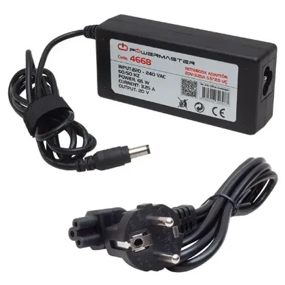 Powermaster PM-4668 20 Volt - 3.25 Amper 5.5*2.5 Mm Uçlu Adaptör (Lenovo Ibm Notebook) resmi