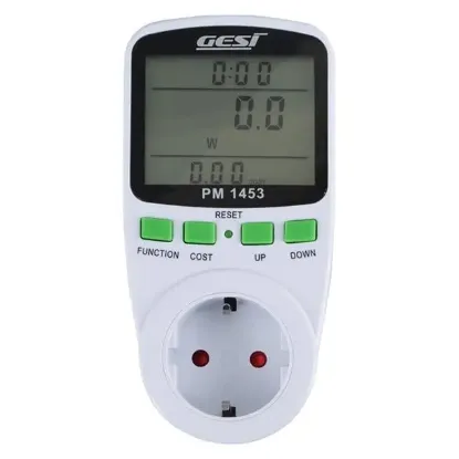 Gesi PM-1453 Dijital Wattmetre Enerji Sarfiyat Ölçer Tüketim Ölçer 220 Volt 16 Amper 3680 Watt Priz resmi