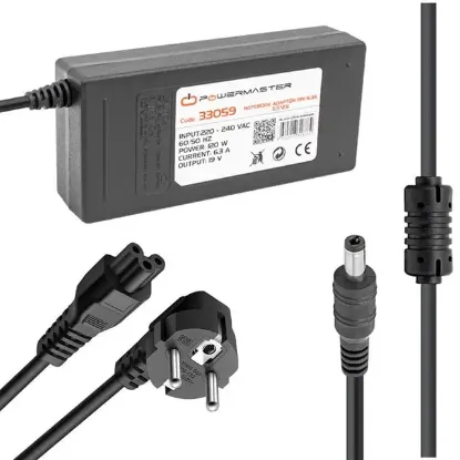 Powermaster PM-33059 19 Volt - 6.3 Amper - 120 Watt 5.5*2.5 Mm Uçlu Adaptör (Toshiba Notebook) resmi