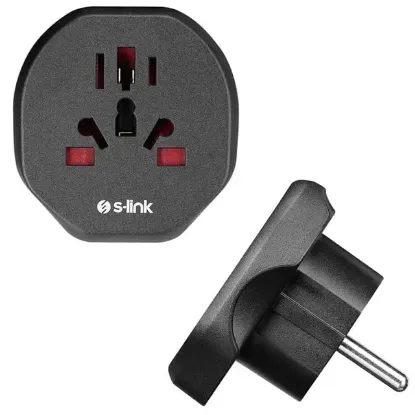S-Link SL-WL09 Çok Amaçlı Universal Avrupa Çıkışlı - Türk Priz Çevirici  resmi