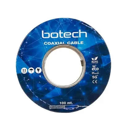 Botech RG6/U4 0.90 Mm 64x0.12 Tel CCS Makaralı Yerli Üretim Anten Kablosu 100 Metre resmi