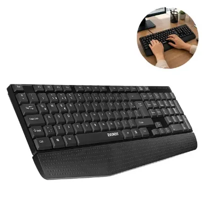 Everest KB-951U Siyah USB Bilek Destekli Q Standart Ofis Klavyesi resmi