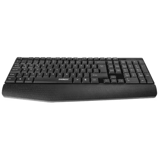 Everest KB-951U Siyah USB Bilek Destekli Q Standart Ofis Klavyesi resmi