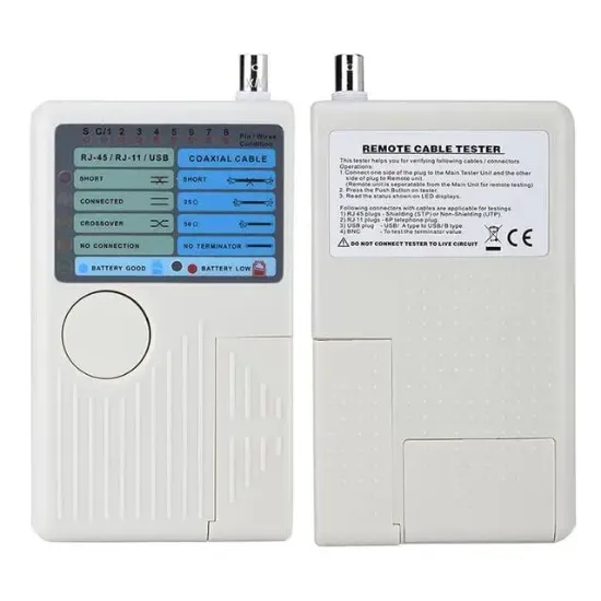 PowerMaster PM-20629 RJ11-RJ45-USB-BNC Kamera Kablo Test Cihazı resmi