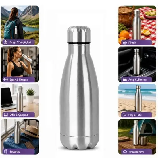 Sunup SN-25713 Şişe Tipi 500 Ml. Paslanmaz Çelik Termos resmi