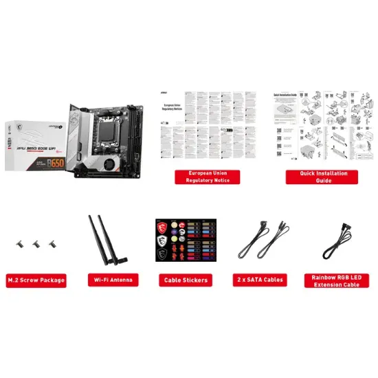 MSI MPG B650I EDGE WIFI DDR5 HDMI M.2 USB 3.2 LAN WİFİ MITX AM5  resmi