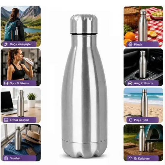 Sunup SN-25712 Şişe Tipi 750 Ml. Paslanmaz Çelik Termos resmi