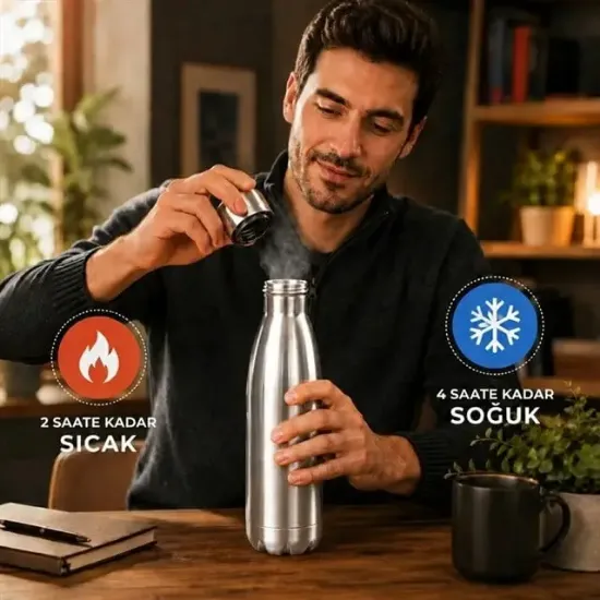Sunup SN-25712 Şişe Tipi 750 Ml. Paslanmaz Çelik Termos resmi