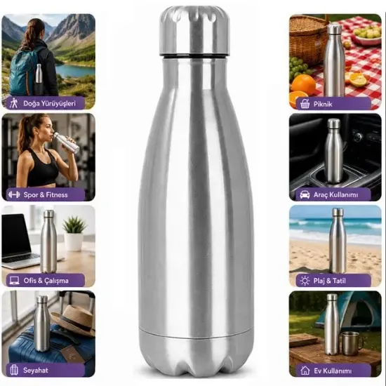 Sunup SN-25714 Şişe Tipi 1000 Ml. Paslanmaz Çelik Termos  resmi