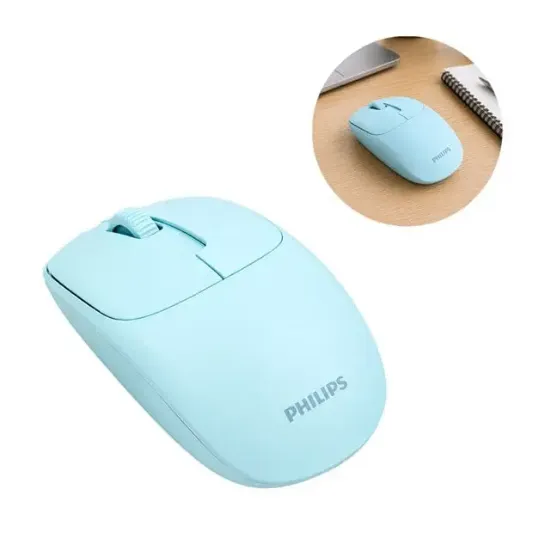 Philips SPK7398WJ/38 1600 DPI Sessiz Tıklama Mavi Kablosuz Ofis Mouse resmi