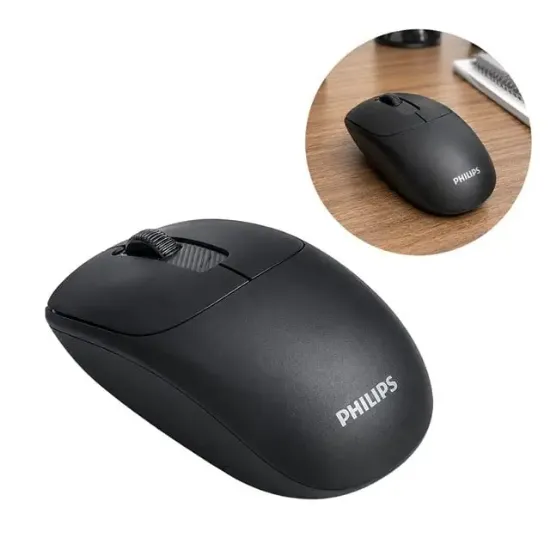 Philips SPK7398B/38 1600 DPI Sessiz Tıklama Siyah Kablosuz Ofis Mouse resmi