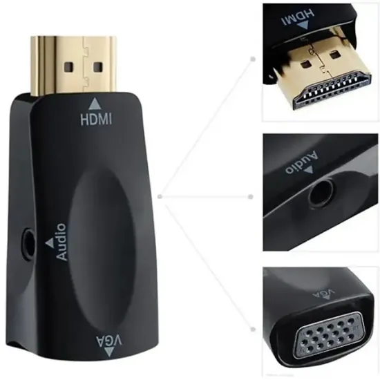 Powermaster PM-13645 HDMI To VGA Çevirici Aparat (5 V Ses Çıkışlı) resmi