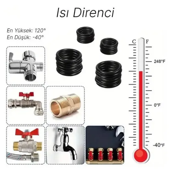 PowerMaster PM-28533 800 Parça Kauçuk Conta Halka Seti O-Ring Nitril NBR Su Geçirmez resmi