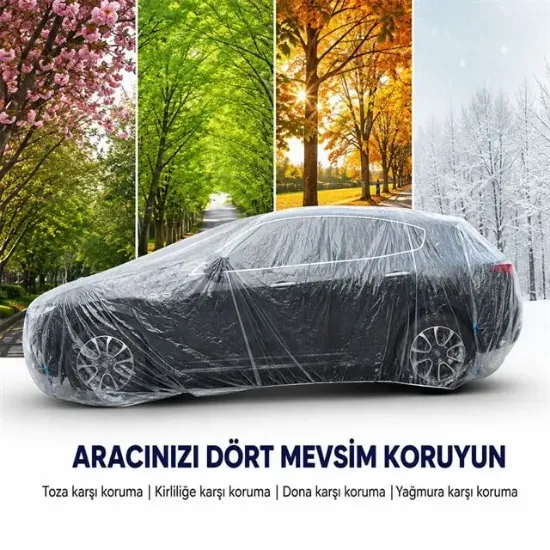 Sunup SN-38877 L Beden PE Araç Örtüsü 3.8x6.6M resmi