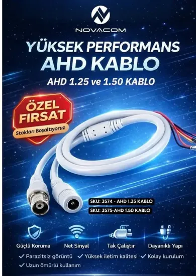  Novacom 3574 AHD 1.25 Bnc - Dc Soketli Kamera Bağlantı Kablosu (1,25-3Y / PH-2Y) resmi
