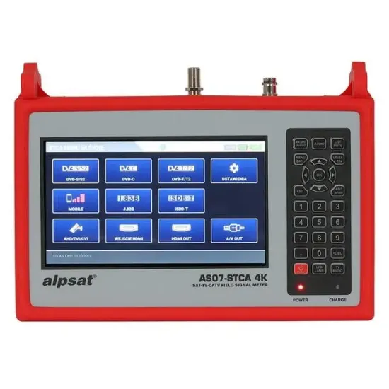 Satfinder AS07-STCA 4K Dvb S-S2/T-T2/C/J.83B/ISDB-T Sinyal Analizörü + Görüntülü Uydu Bulucu + Kamera Test Cihazı       resmi