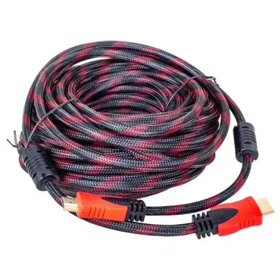 Powermaster Örgülü Altın Uçlu 30 Metre HDMI Kablo resmi