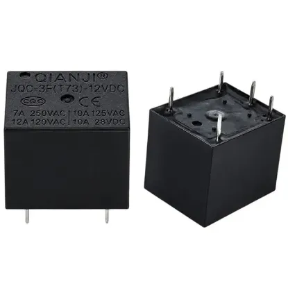 12 Volt 10 Amper DC Tek Kontak 5 Pinli Küp Röle JQC-3F(T73) resmi