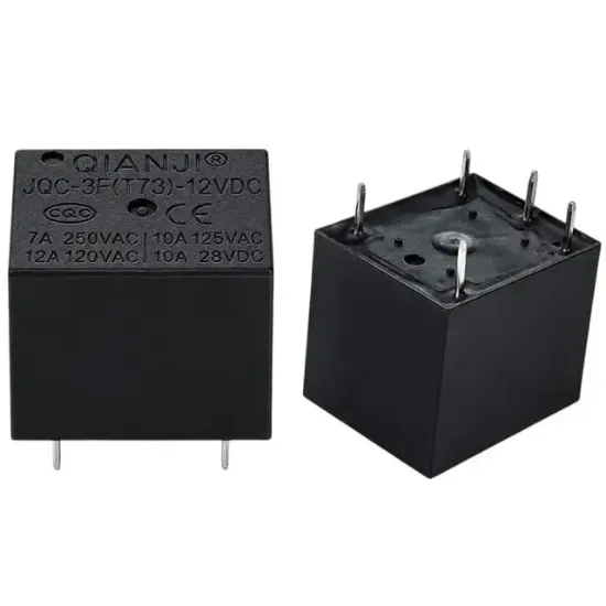 12 Volt 10 Amper DC Tek Kontak 5 Pinli Küp Röle JQC-3F(T73) resmi