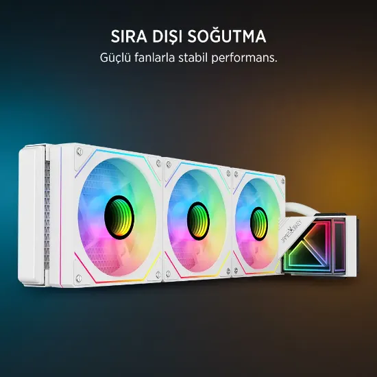 James Donkey Lugis JDC360 ARGB 360mm Beyaz Sıvı İşlemci Soğutucu AM5 ve LGA1700 Uyumlu resmi