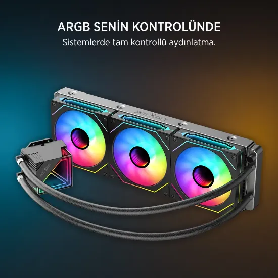 James Donkey Lugis JDC360 ARGB 360mm Siyah Sıvı İşlemci Soğutucu AM5 ve LGA1700 Uyumlu resmi