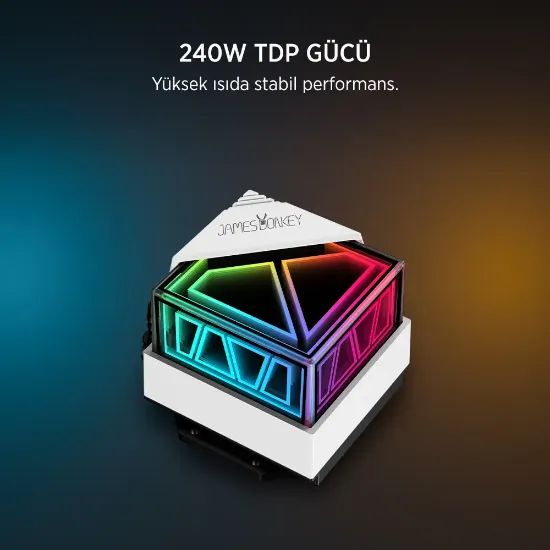 James Donkey Lugis JDC240 ARGB 240mm Beyaz Sıvı İşlemci Soğutucu AM5 ve LGA1700 Uyumlu resmi