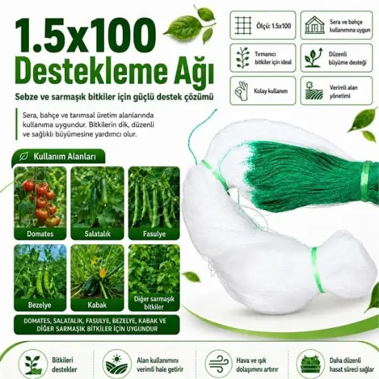 Sunup SN-38879 Bitki Tırmanma Ağı 1.5x100 m resmi
