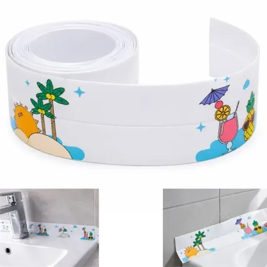 Sunup SN-38874 Çift Taraflı Yapışkanlı Dekoratif Resimli Banyo Su Geçirmez Sızdırmazlık Bandı resmi