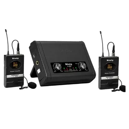 König K-302YY Kablosuz Yaka Mikrofon Seti (Yaka + Yaka UHF Çift Kanal) resmi