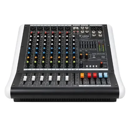 Westa WM-8PMX 2x400W 8 Kanal Power Mikser USB, Bluetooth 32DSP Dijital Profesyonel Ses Mikseri resmi