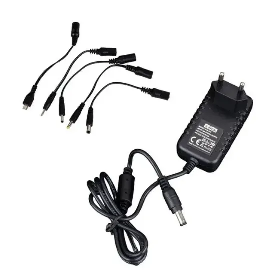 S-Link SLX-52A 5-9-12 Volt - 2 Amper Çok Uçlu Telefon Tablet PC Akü Akıllı Şarj Adaptörü resmi