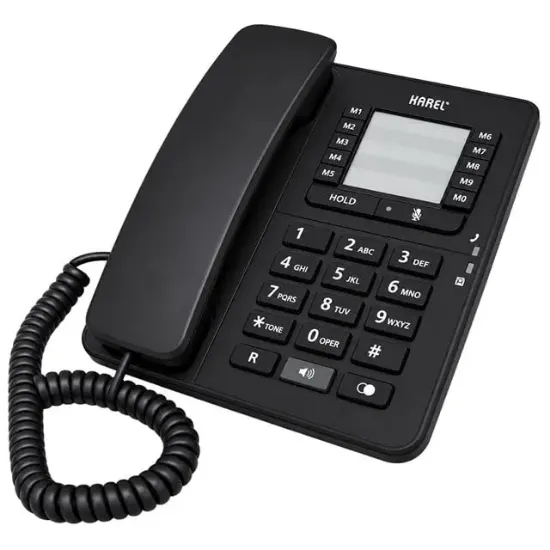Karel TM-142 Analog Sabit Kablolu Ekransız Siyah Masaüstü Telefon resmi