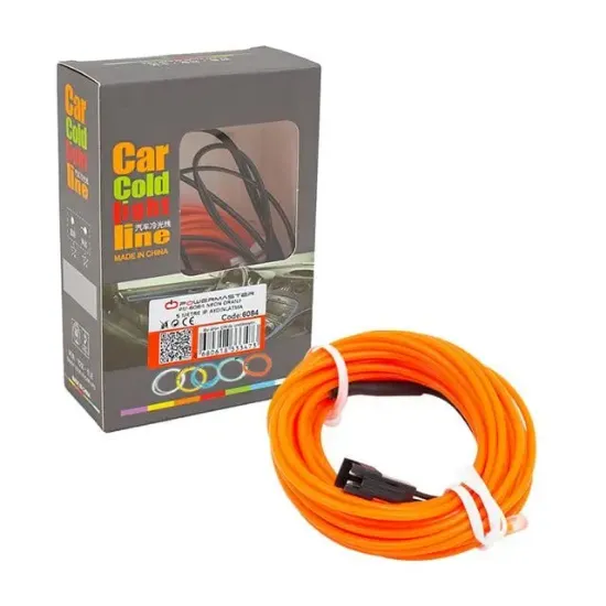 Powermaster 5 Metre 5 Volt USB Adaptörlü Neon Oranj İp Aydınlatma PM-6084 resmi