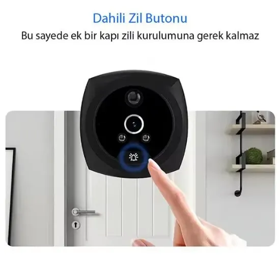 Powermaster PM-24933 3.5 Inch Kameralı Akıllı Kapı Zili resmi
