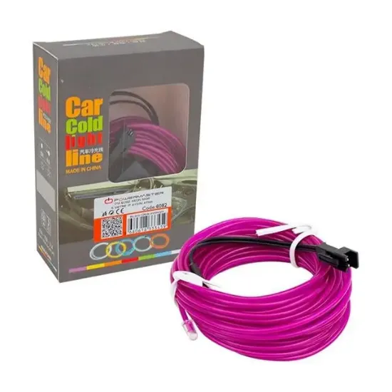 Powermaster 5 Metre 5 Volt USB Adaptörlü Neon Mor İp Aydınlatma PM-6082 resmi