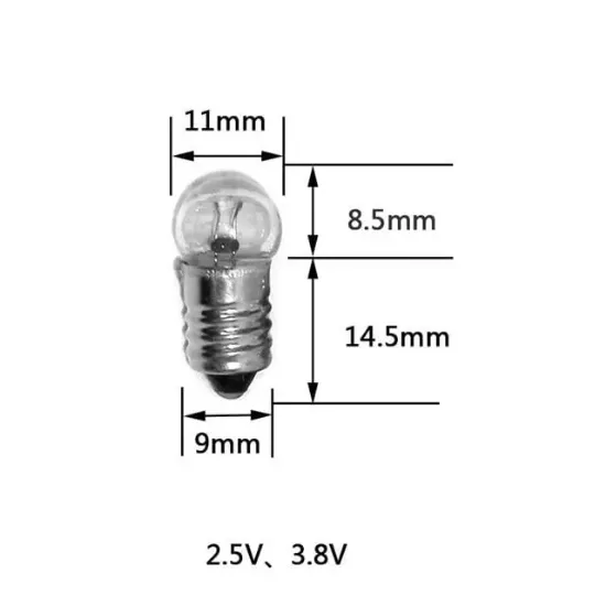 Mini Fener Ampul 2.5V Vidalı 50'li Paket resmi