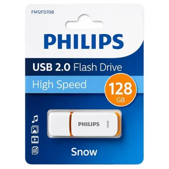 Philips FM12FD70B Snow 128GB USB 2.0 High Speed Flash Bellek resmi