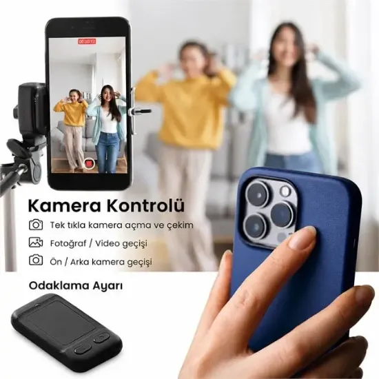 Powermaster PM-24935 Dokunmatik Yüzeyli Kablosuz Bluetooth Akıllı Telefon Kumandası Kamera TikTok Reels Kontroller resmi