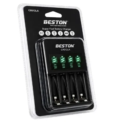 Beston C9012LA AA/AAA 4'lü Ekranlı Hızlı Pil Şarj Cihazı resmi
