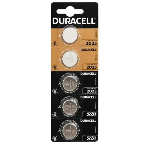 Duracell CR2025 3V Lityum Düğme Pil 5'li Paket resmi