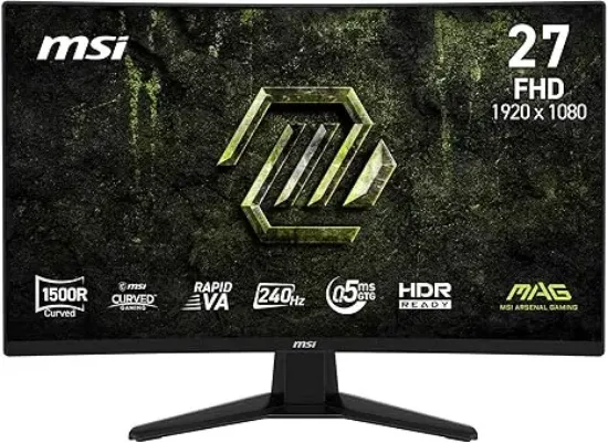 27 MSI MAG 274CF E20 200HZ 0.5MS FHD RAPİD VA 1500R CURVED FREESYNC PREMİUM GAMİNG MONİTÖR resmi