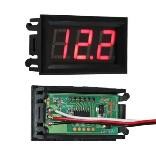 PowerMaster PM-23276 DC 4.5-100V Dijital Panel Voltmetre 0.56" Kırmızı LED Ekranlı Voltaj Göstergesi resmi