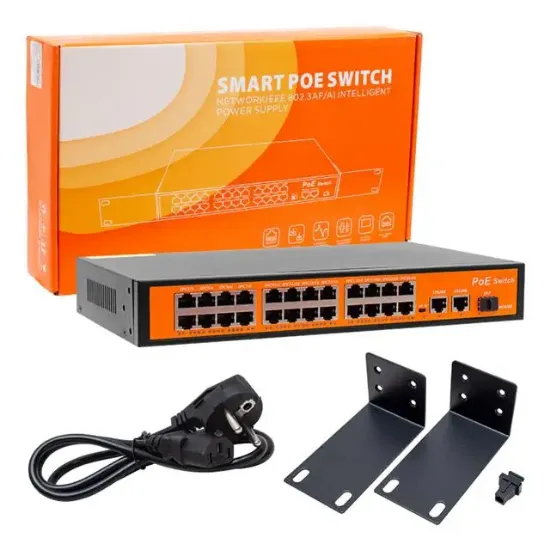 Powermaster POE24FE+2GE+1SFP 300W 10/100 MBPS Ethernet Switch resmi