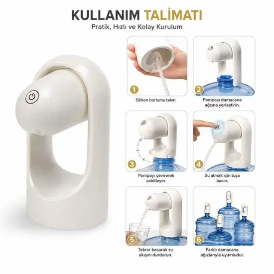 Powermaster PM-24931 Otomatik Şarjlı Damacana Su Pompası resmi