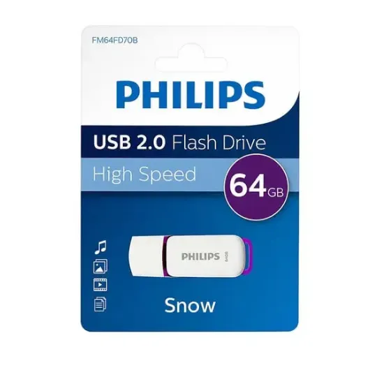 PHILIPS 64GB USB 2.0 25/10MB/S FM64FD70B/00 resmi