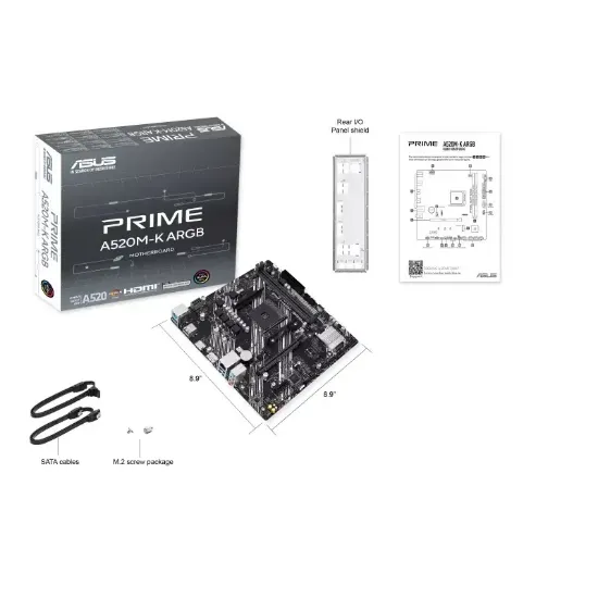 ASUS PRIME A520M-K ARGB DDR4 5100MHz mATX AM4 resmi