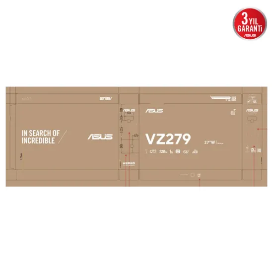 27 ASUS VZ279HG 1MS 120HZ HDMI VGA IPS ÇERÇEVESİZ ULTRA SLIM resmi